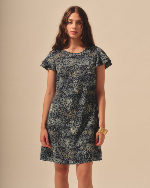 Vestido con lino estampado Shelby/Re