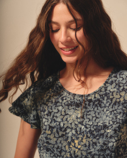 Vestido con lino estampado Shelby/Re Hover