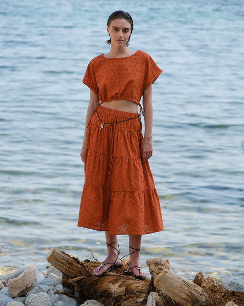 Falda tela bordada Adela