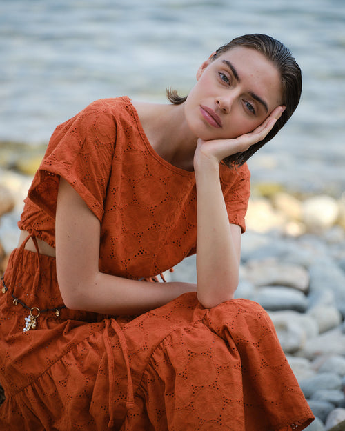 Blusa tela bordada Elvira