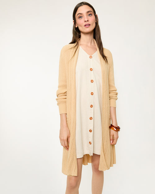 Cardigan manga larga Andes Hover