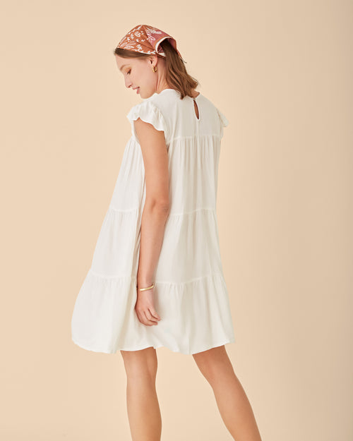 Vestido corto fluido unitalla Romina Hover