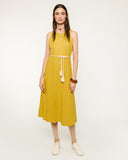 Maxi vestido con lino Alessia