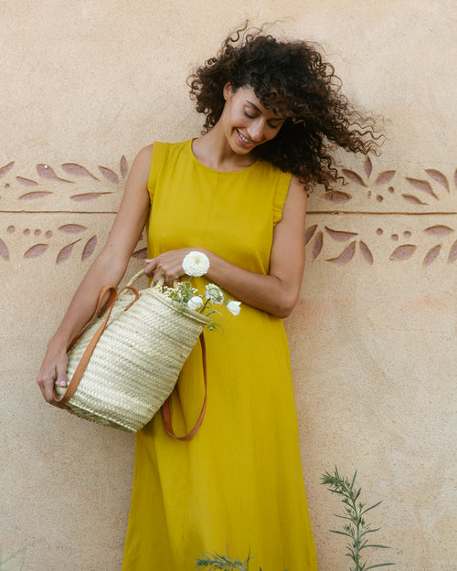 Maxi vestido fluido con lino Danelly Hover