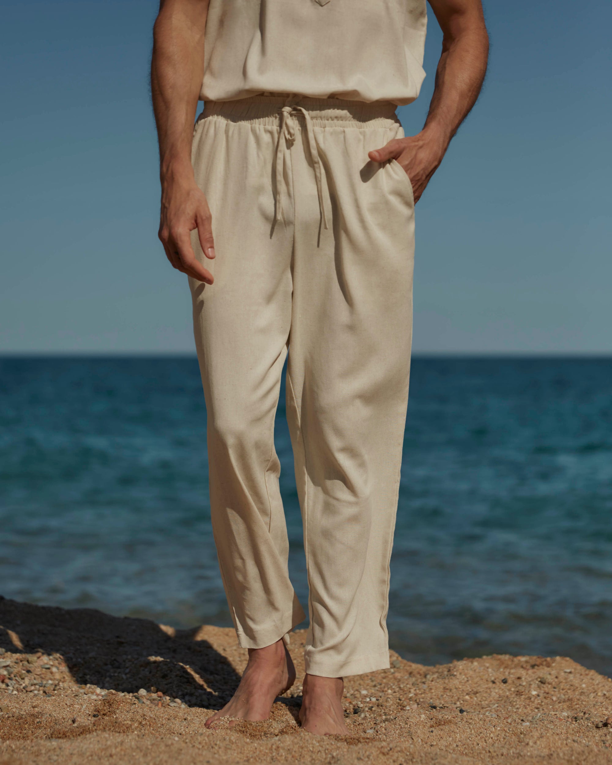 Pantalon con lino resorte y jareta Marruecos