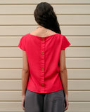 Blusa con lino y botones en la espalda Alina