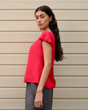 Blusa con lino y botones en la espalda Alina