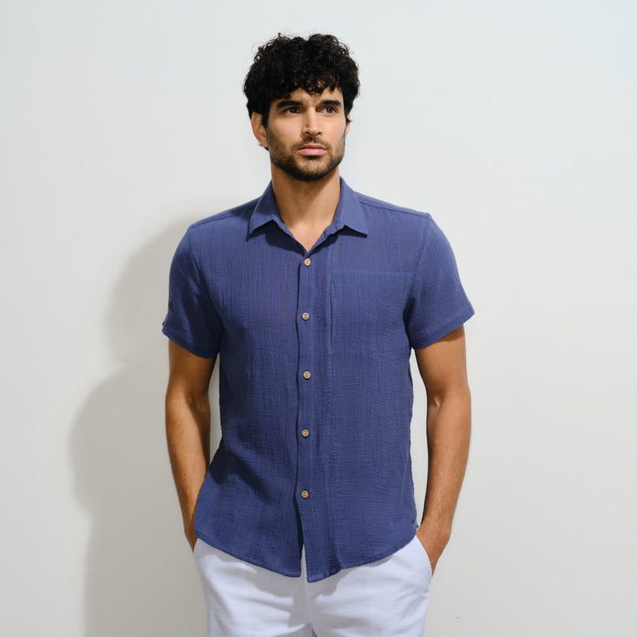 Camisa manga corta algodon manta Amin