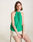 Blusa halter con lino Salome 