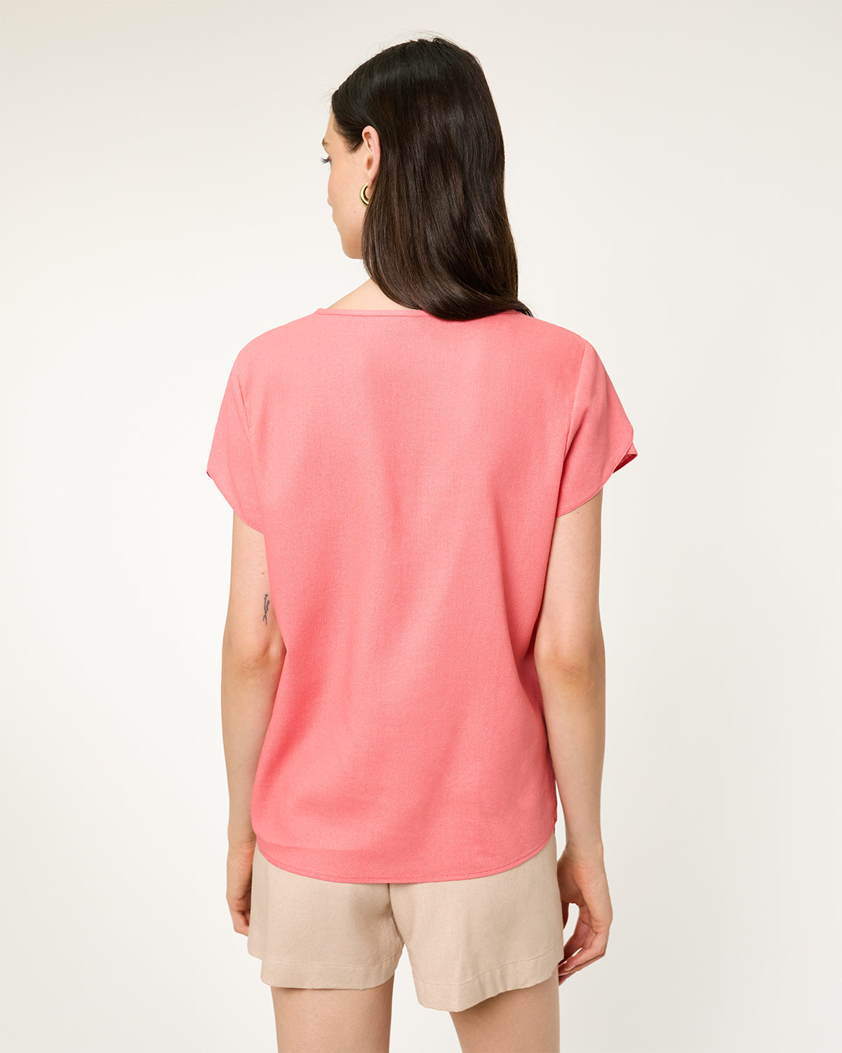 Blusa con lino mangas tulipan Turin