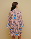 Vestido corto manga 3/4 estampado Soraya