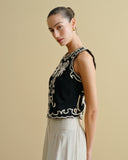 Blusa bordada en contraste Nidia