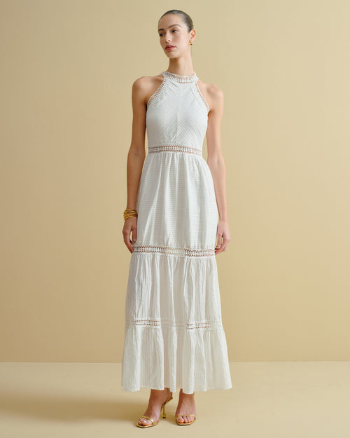 Maxi Vestido largo cuello halter Palermo