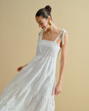 Maxi Vestido largo tela bordada Telma