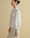 Blusa con tela bordada Manon