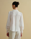 Blusa con tela bordada Manon