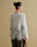 Blusa con tela bordada Anette