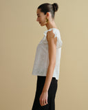 Blusa tela bordada cuello cuadrado Candy