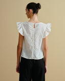Blusa tela bordada cuello cuadrado Candy