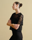 Blusa tela bordada con forro Hera