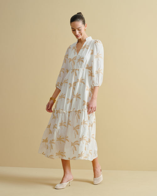 Maxi Vestido largo tela bordada Solana