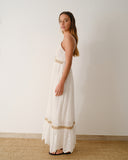 Maxi vestido largo tela bordada Aria