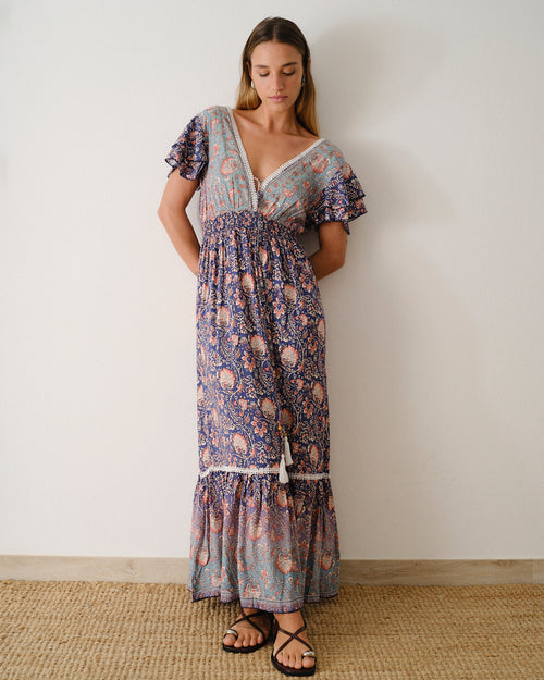 Maxi vestido largo estampado Saray Hover