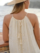 Maxi vestido largo tela bordada Luz