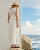 Maxi vestido largo tela bordada Isla