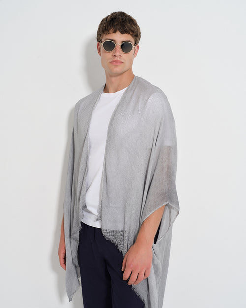 Cardigan fluido texturas combinadas Samira