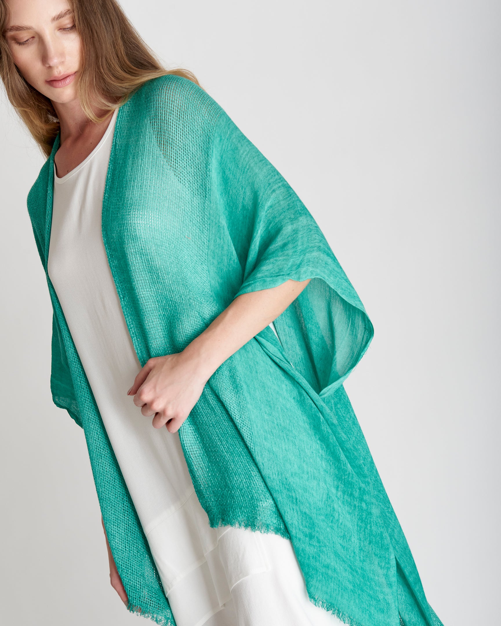 Cardigan fluido texturas combinadas 2306