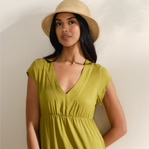 Maxi Vestido largo tela bordada Estela