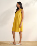 Vestido corto con lino Florenza