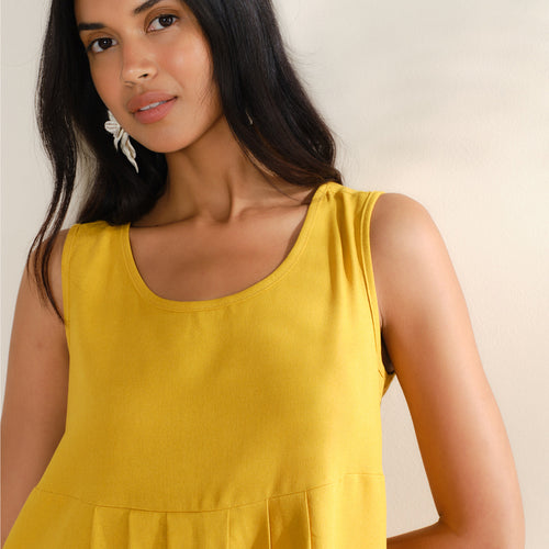 Vestido corto con lino Florenza