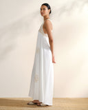 Vestido largo con crochete en peto Zaya