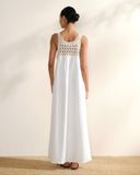 Vestido largo con crochete en peto Zaya