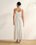 Vestido holgado de tirantes con lino Ailin
