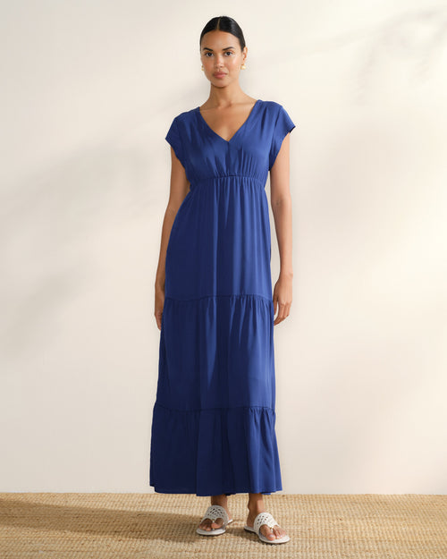 Maxi Vestido largo tela bordada Estela