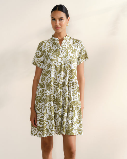 Vestido corto estampado Kika/ol Hover