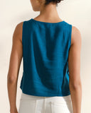 Blusa sin mangas con lino Lirio/2D
