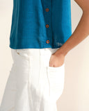 Blusa sin mangas con lino Lirio/2D