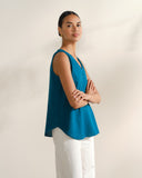 Blusa con lino escote en V Naty 