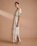 Vestido largo tela bordada Gardenia