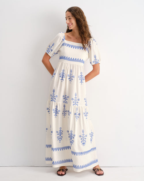Vestido largo escote cuadrado Naia