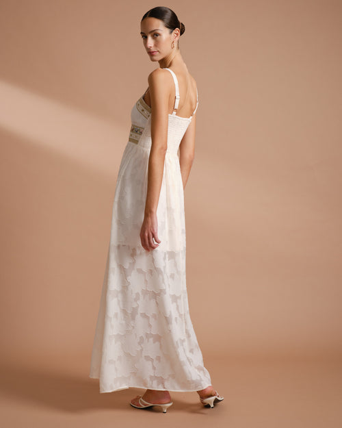 Vestido de tirantes con textura de flores Juliette Hover