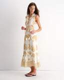 Vestido largo cuello risado Neroli