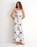 Vestido largo de tirantes Salvia