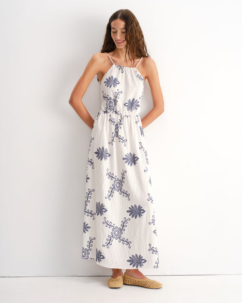 Vestido largo de tirantes Salvia