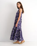Vestido halter largo en tela bordada Anais