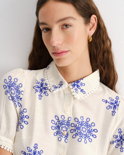 Vestido largo camisero Selene Hover